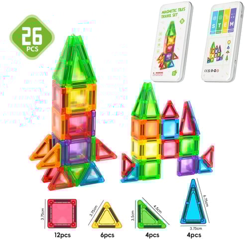 Mini Magnetic Tile Toys with Iron Box