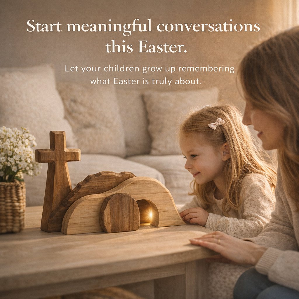 🔥 The Wooden Resurrection Cross & Empty Tomb That Reminds Your Family What Easter Is Really About