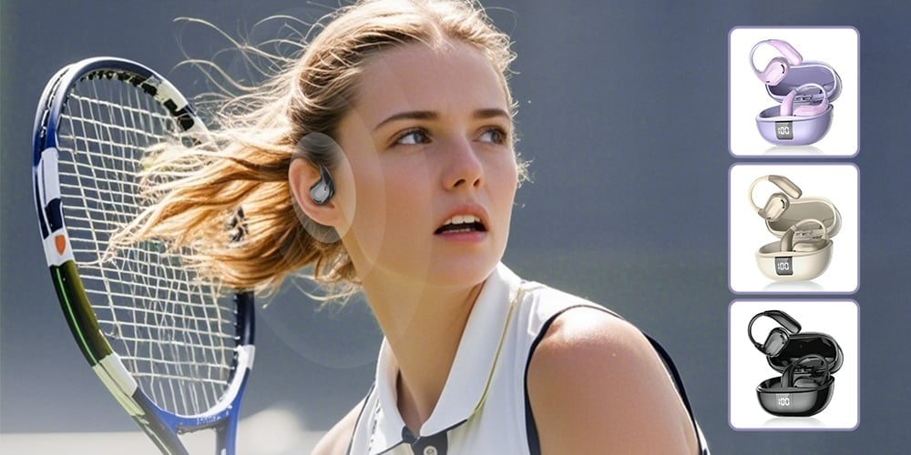 Hi-Fi Sports Bluetooth 5.4 Ear-Hook Headphones with Noise Cancelling