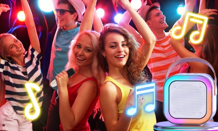 The Ultimate Family Mini Karaoke Machine with Wireless Microphones