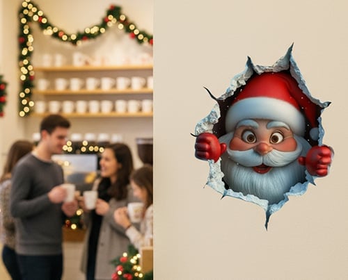 😍Santa Claus Wall Sticker(2D)