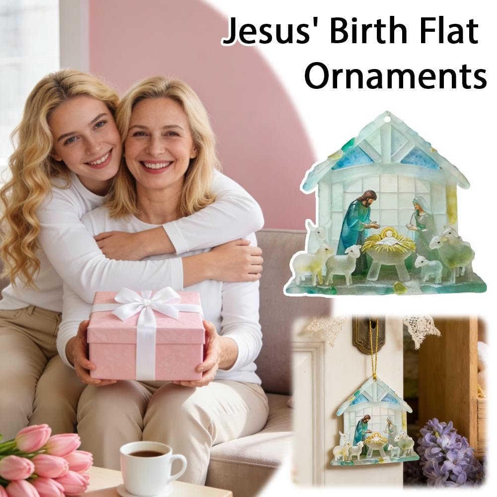 🏆🌊Christmas scene Jesus  pendant-natural art