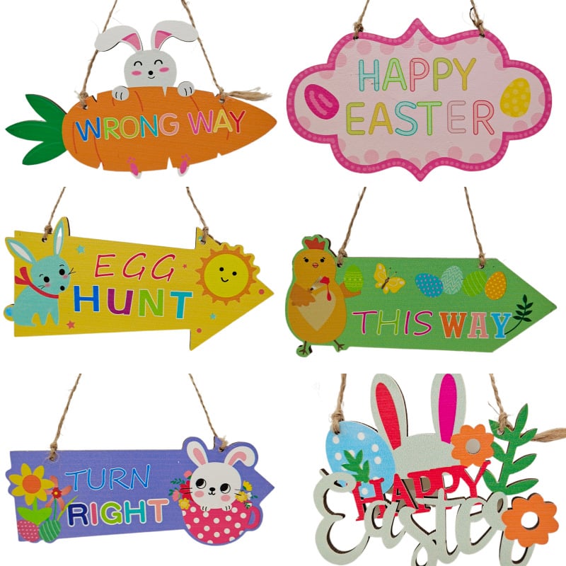 Wooden Easter Sign Ornaments
