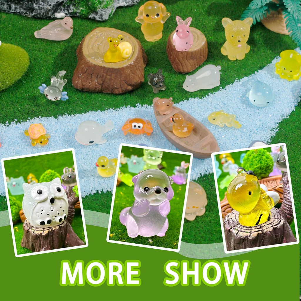 🏆#1 Bestseller ⏰Mini Glow in The Dark Animal Resin Models