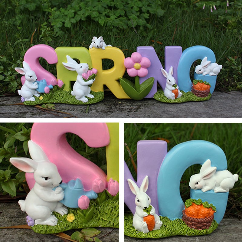 Resin Rabbit Letter Ornament