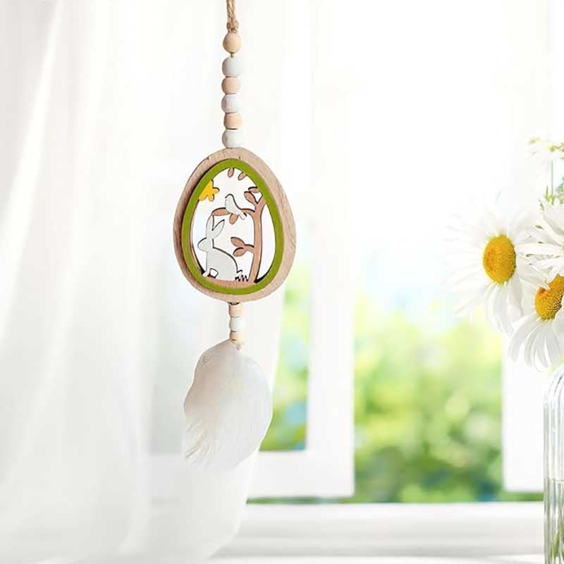 Easter Egg Feather Pendant