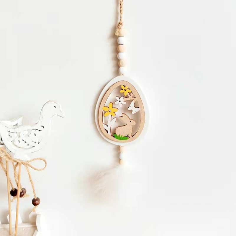 Easter Egg Feather Pendant