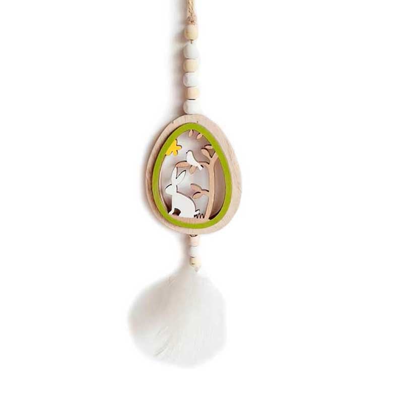 Easter Egg Feather Pendant