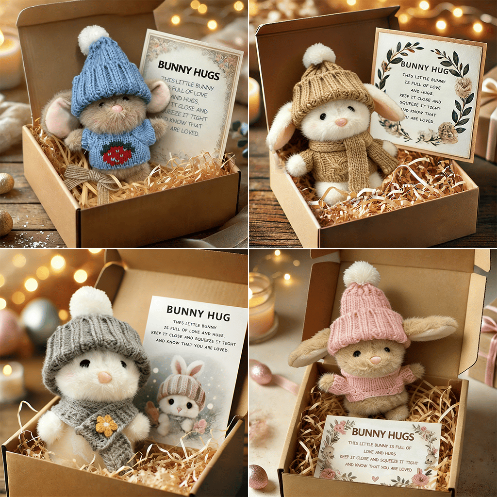 🎉Special Sale🐇Handmade Mini Bunny Hug Cute Easter Gift🎁