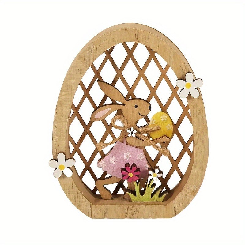 Easter Egg Shaped Wooden Ornament
