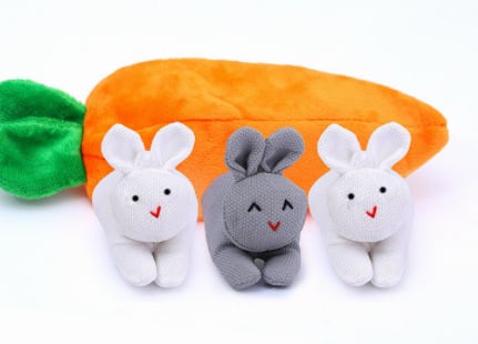 🎁 Hide-and-Seek Bunnies in Carrot Pouch
