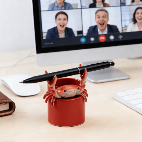 Crab Weightlifting Pen Holder