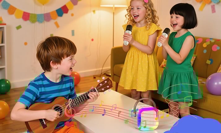 The Ultimate Family Mini Karaoke Machine with Wireless Microphones