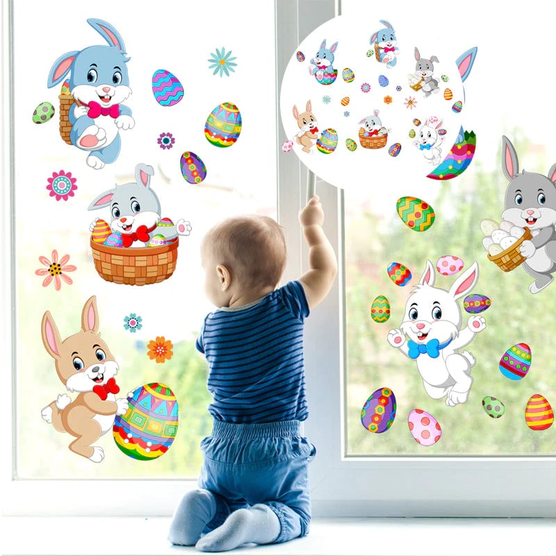 Easter Bunny Egg Wall Stickers 2 Sheets