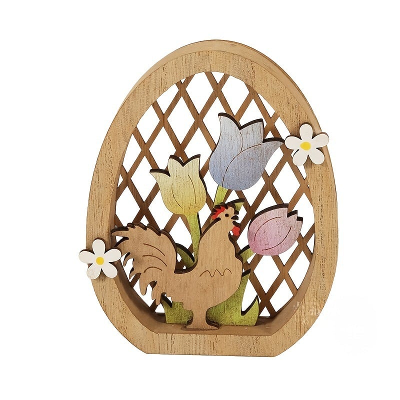 Easter Egg Shaped Wooden Ornament