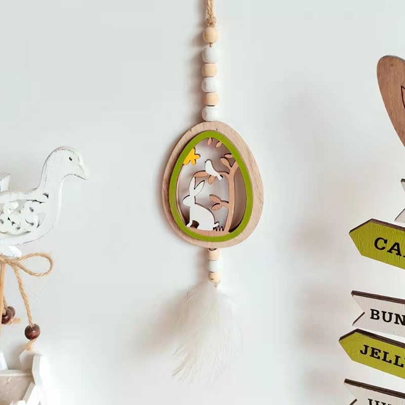 Easter Egg Feather Pendant